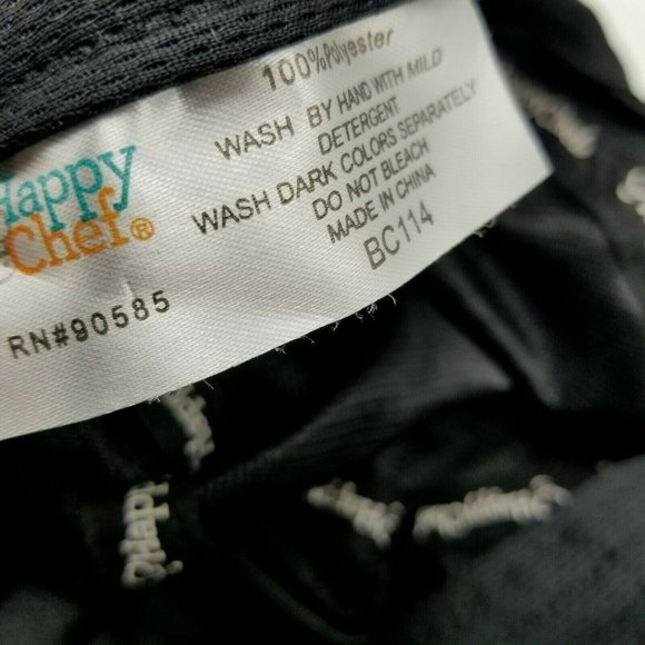 Happy Chef HC Restaurant Strapback Black Hat Cap Food Military Cadet Style - Picture 8 of 8